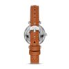 Fossil Ladies Watch Blue Dial Carlie Mini Three-Hand Tan Leather Watch Quartz Watch for Women Stylish ES4701