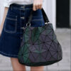 hb ladies Luminous bao bag geometric bags for women 2020 Quilted Shoulder Bags Laser Plain Folding female Handbags