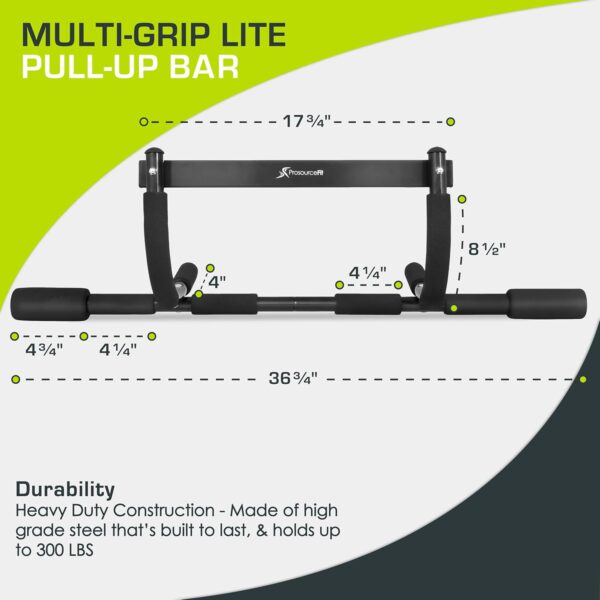 ProsourceFit Multi-Grip Lite Chin-Up/Pull-Up Bar, Heavy Duty Doorway Upper Body Workout Trainer for Home Gyms