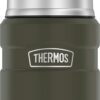 Thermos 16-Ounce Stainless King Vacuum-Insulated Food Jar with Folding Spoon (Army Green)