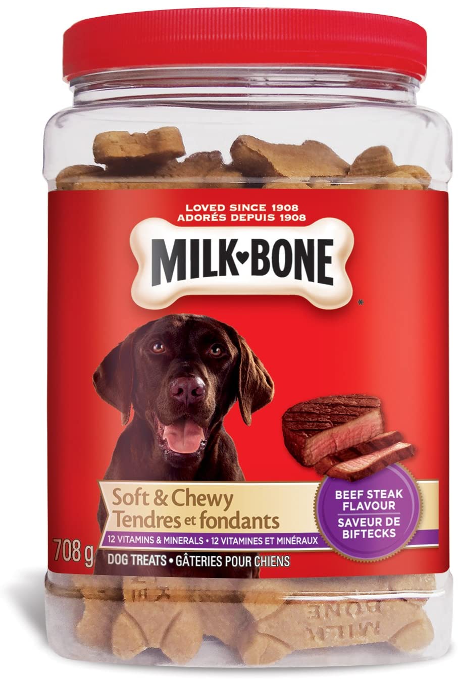 MilkBone Soft & Chewy Beef Steak Flavour Dog Treats 708g