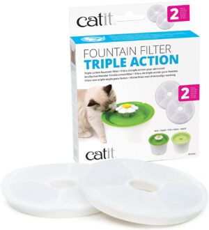 71oOZdp25FL._AC_SL1500_ Catit Triple Action Fountain Filter (2 Pack)