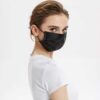 Tossi Disposable Face Mask(Black) 50 pcs, 3-ply masks with adjustable nose strip