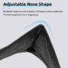 Tossi Disposable Face Mask(Black) 50 pcs, 3-ply masks with adjustable nose strip